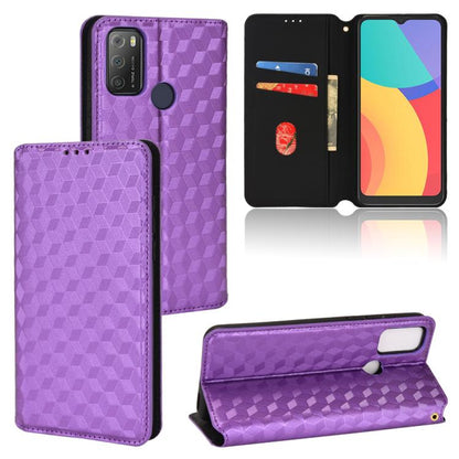 Cubic Grid Texture Flip Leather Phone Case, For TCL 20 R 5G / 20 AX 5G / Bremen 5G, For TCL 30 4G / 5G / TCL 30+ 5G, For TCL 30 XE 5G / TCL 30 V 5G, For TCL 20E / TCL 20Y, For TCL 20B 6159K, For TCL 205, For TCL 20 XE, For TCL 20 5G / 20S / 20L / 20L+ ...
