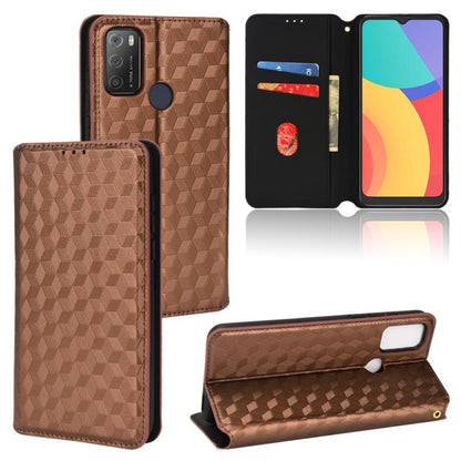 Cubic Grid Texture Flip Leather Phone Case, For TCL 20 R 5G / 20 AX 5G / Bremen 5G, For TCL 30 4G / 5G / TCL 30+ 5G, For TCL 30 XE 5G / TCL 30 V 5G, For TCL 20E / TCL 20Y, For TCL 20B 6159K, For TCL 205, For TCL 20 XE, For TCL 20 5G / 20S / 20L / 20L+ ...