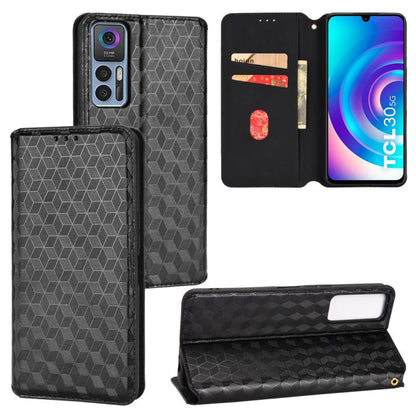 Cubic Grid Texture Flip Leather Phone Case, For TCL 303, For TCL 20 R 5G / 20 AX 5G / Bremen 5G, For TCL 30 4G / 5G / TCL 30+ 5G, For TCL 30 XE 5G / TCL 30 V 5G, For TCL 20E / TCL 20Y, For TCL 20B 6159K, For TCL 205, For TCL 20 XE                      ...