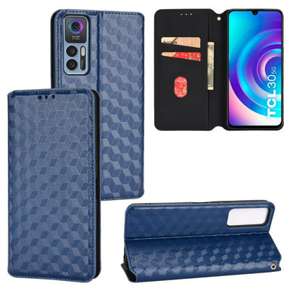 Cubic Grid Texture Flip Leather Phone Case, For TCL 303, For TCL 20 R 5G / 20 AX 5G / Bremen 5G, For TCL 30 4G / 5G / TCL 30+ 5G, For TCL 30 XE 5G / TCL 30 V 5G, For TCL 20E / TCL 20Y, For TCL 20B 6159K, For TCL 205, For TCL 20 XE                      ...