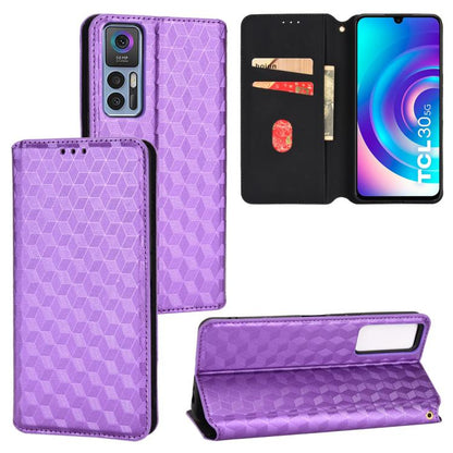 Cubic Grid Texture Flip Leather Phone Case, For TCL 303, For TCL 20 R 5G / 20 AX 5G / Bremen 5G, For TCL 30 4G / 5G / TCL 30+ 5G, For TCL 30 XE 5G / TCL 30 V 5G, For TCL 20E / TCL 20Y, For TCL 20B 6159K, For TCL 205, For TCL 20 XE                      ...