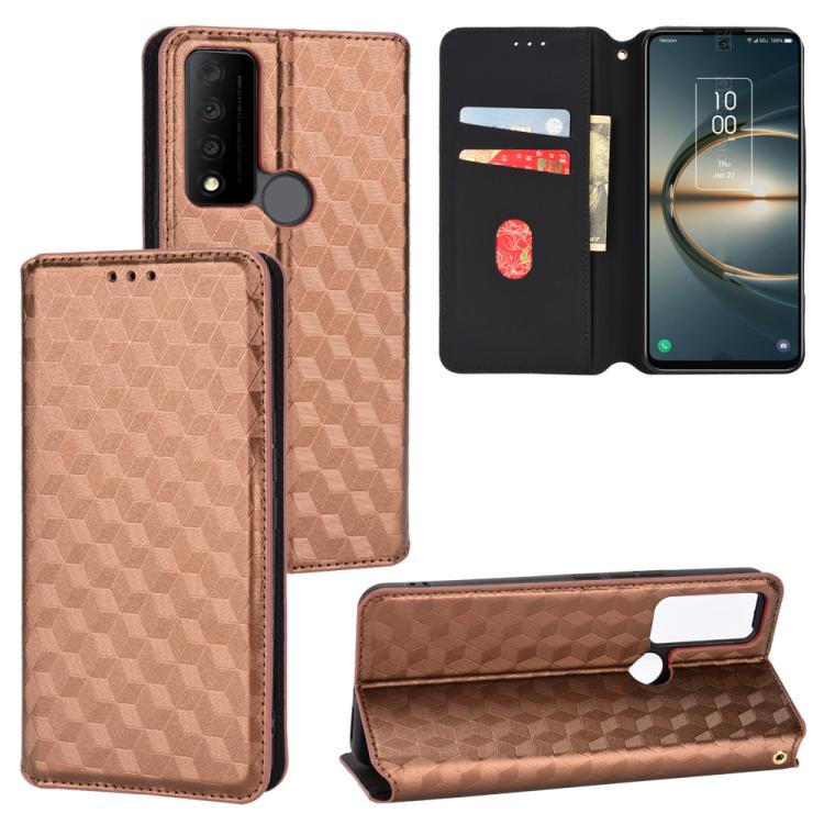 Cubic Grid Texture Flip Leather Phone Case, For TCL 20 R 5G / 20 AX 5G / Bremen 5G, For TCL 30 4G / 5G / TCL 30+ 5G, For TCL 30 XE 5G / TCL 30 V 5G, For TCL 20E / TCL 20Y, For TCL 20B 6159K, For TCL 205, For TCL 20 XE, For TCL 20 5G / 20S / 20L / 20L+ ...
