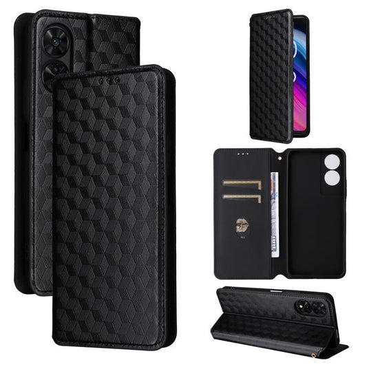 Cubic Grid Texture Flip-Leder-Handyhülle, für TCL 501, für TCL 505, für TCL 502, für TCL 40 NxtPaper 5G / 40 X / 40 XE, für TCL 40 NxtPaper 4G, für TCL 405 / TCL 406, für TCL 40 XL, für TCL Ion X, für TCL 40 SE, für TCL 403, für TCL 40 R 5G...