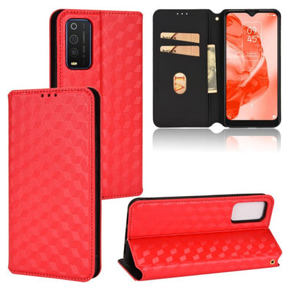 Cubic Grid Texture Flip Leather Phone Case, For TCL 20B 6159K, For TCL 205, For TCL 20 XE, For TCL 20 5G / 20S / 20L / 20L+, For TCL 20 Pro 5G