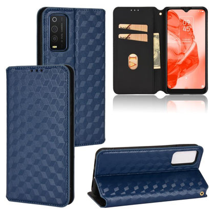 Cubic Grid Texture Flip Leather Phone Case, For TCL 20B 6159K, For TCL 205, For TCL 20 XE, For TCL 20 5G / 20S / 20L / 20L+, For TCL 20 Pro 5G