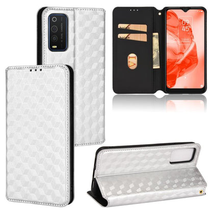 Cubic Grid Texture Flip Leather Phone Case, For TCL 20B 6159K, For TCL 205, For TCL 20 XE, For TCL 20 5G / 20S / 20L / 20L+, For TCL 20 Pro 5G
