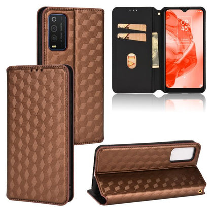 Cubic Grid Texture Flip Leather Phone Case, For TCL 20B 6159K, For TCL 205, For TCL 20 XE, For TCL 20 5G / 20S / 20L / 20L+, For TCL 20 Pro 5G