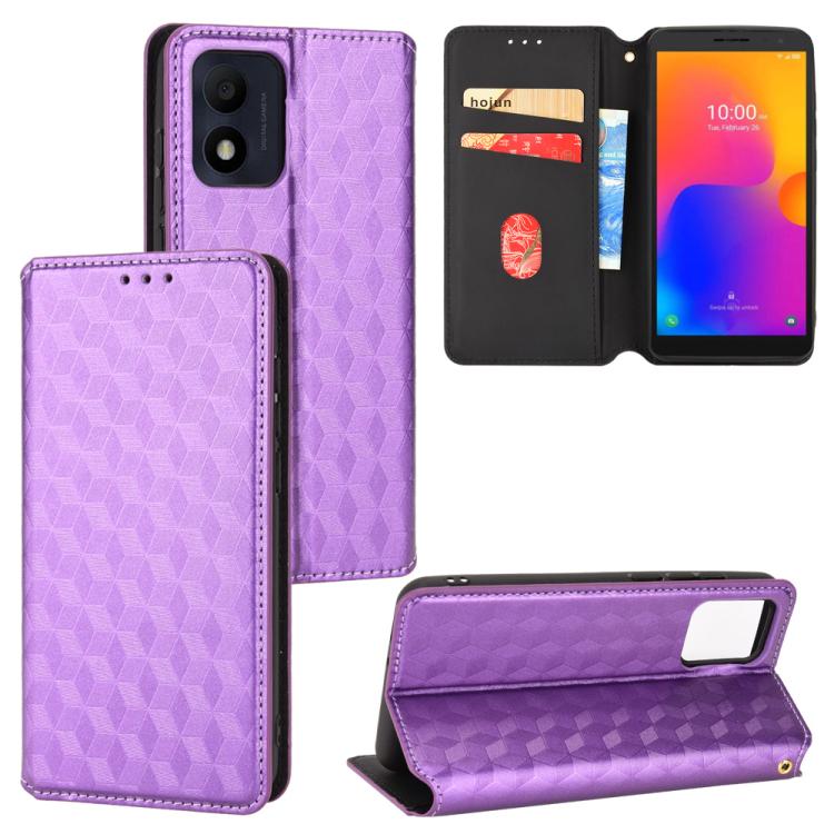 Cubic Grid Texture Flip Leather Phone Case, For TCL 303, For TCL 20 R 5G / 20 AX 5G / Bremen 5G, For TCL 30 4G / 5G / TCL 30+ 5G, For TCL 30 XE 5G / TCL 30 V 5G, For TCL 20E / TCL 20Y, For TCL 20B 6159K, For TCL 205, For TCL 20 XE                      ...