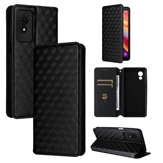Cubic Grid Texture Flip Leather Phone Case, For TCL 501, For TCL 505, For TCL 502, For TCL 40 NxtPaper 5G / 40 X / 40 XE, For TCL 40 NxtPaper 4G, For TCL 405 / TCL 406, For TCL 40 XL, For TCL Ion X, For TCL 40 SE, For TCL 403, For TCL 40 R 5G          ...