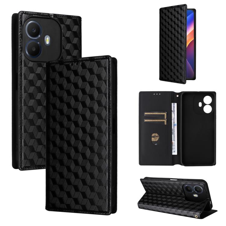 Cubic Grid Texture Flip Leather Phone Case, For TCL K70 NxtPaper 5G, For TCL K70 5G, For TCL K70 SE 4G, For TCL K70 Power / K70 4G, For TCL NxtPaper 70 Pro 5G, For TCL K32 5G / K33 5G, For TCL NxtPaper 60 Ultra 5G, For TCL 60 SE NxtPaper 5G            ...