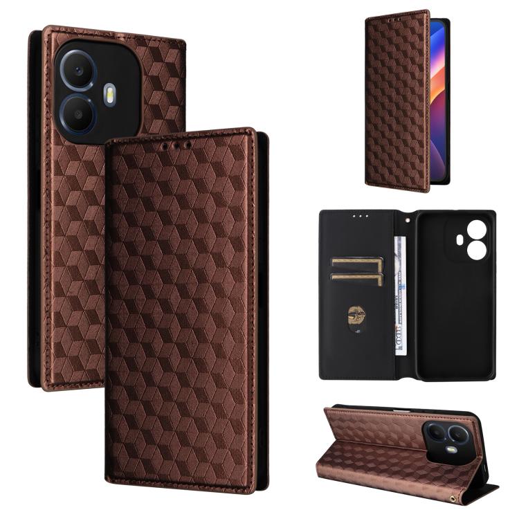 Cubic Grid Texture Flip Leather Phone Case, For TCL K70 NxtPaper 5G, For TCL K70 5G, For TCL K70 SE 4G, For TCL K70 Power / K70 4G, For TCL NxtPaper 70 Pro 5G, For TCL K32 5G / K33 5G, For TCL NxtPaper 60 Ultra 5G, For TCL 60 SE NxtPaper 5G            ...