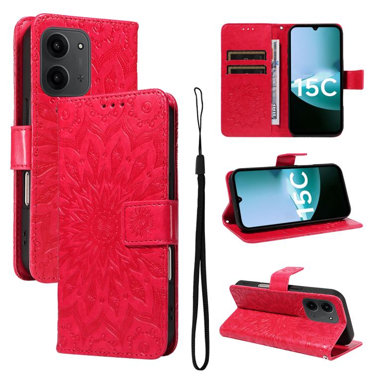 Embossed Sunflower Pattern Flip Leather Phone Case, For Redmi K90 Pro Max/Poco F8 Ultra, For Redmi K90 / Poco F8 Pro, For Redmi 15C 5G/4G EU 173mm/Poco C85 5G, For Redmi 15 5G Global / 15 4G SEA 169.5mm, For Redmi 15 5G / 4G EU 171mm                   ...