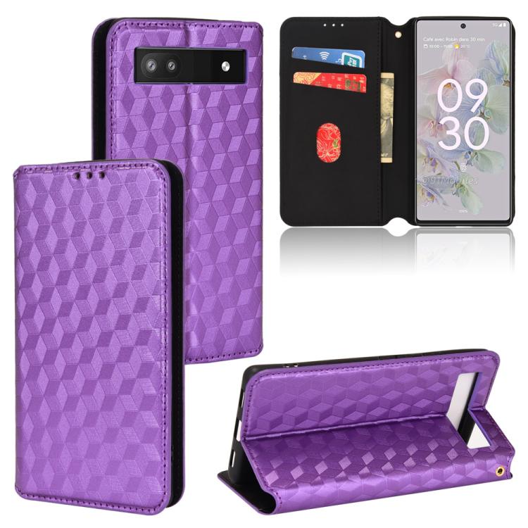 Cubic Grid Texture Flip Leather Phone Case, For Google Pixel 10a, For Google Pixel 10 Pro XL, For Google Pixel 10 / Pixel 10 Pro, For Google Pixel 9a, For Google Pixel 9 Pro XL, For Google Pixel 9 / Pixel 9 Pro, For Google Pixel 8a, For Google Pixel 8 ...