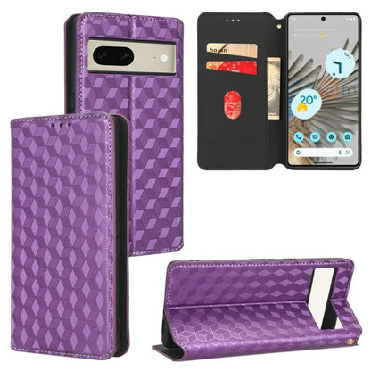 Cubic Grid Texture Flip Leather Phone Case, For Google Pixel 10a, For Google Pixel 10 Pro XL, For Google Pixel 10 / Pixel 10 Pro, For Google Pixel 9a, For Google Pixel 9 Pro XL, For Google Pixel 9 / Pixel 9 Pro, For Google Pixel 8a, For Google Pixel 8 ...