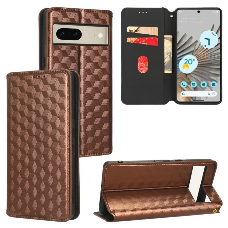Cubic Grid Texture Flip Leather Phone Case, For Google Pixel 10a, For Google Pixel 10 Pro XL, For Google Pixel 10 / Pixel 10 Pro, For Google Pixel 9a, For Google Pixel 9 Pro XL, For Google Pixel 9 / Pixel 9 Pro, For Google Pixel 8a, For Google Pixel 8 ...