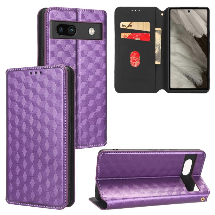 Cubic Grid Texture Flip Leather Phone Case, For Google Pixel 10a, For Google Pixel 10 Pro XL, For Google Pixel 10 / Pixel 10 Pro, For Google Pixel 9a, For Google Pixel 9 Pro XL, For Google Pixel 9 / Pixel 9 Pro, For Google Pixel 8a, For Google Pixel 8 ...