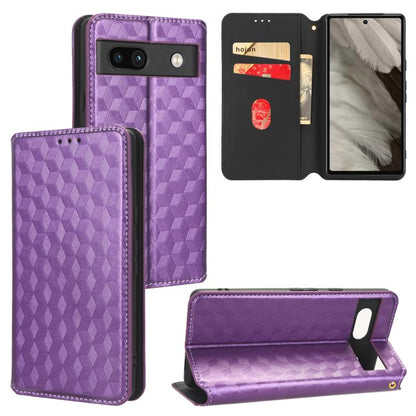 Cubic Grid Texture Flip Leather Phone Case, For Google Pixel 10a, For Google Pixel 10 Pro XL, For Google Pixel 10 / Pixel 10 Pro, For Google Pixel 9a, For Google Pixel 9 Pro XL, For Google Pixel 9 / Pixel 9 Pro, For Google Pixel 8a, For Google Pixel 8 ...