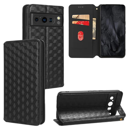 Cubic Grid Texture Flip Leather Phone Case, For Google Pixel 10a, For Google Pixel 10 Pro XL, For Google Pixel 10 / Pixel 10 Pro, For Google Pixel 9a, For Google Pixel 9 Pro XL, For Google Pixel 9 / Pixel 9 Pro, For Google Pixel 8a, For Google Pixel 8 ...
