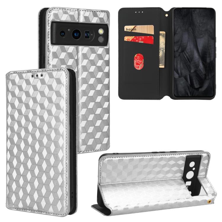 Cubic Grid Texture Flip Leather Phone Case, For Google Pixel 10a, For Google Pixel 10 Pro XL, For Google Pixel 10 / Pixel 10 Pro, For Google Pixel 9a, For Google Pixel 9 Pro XL, For Google Pixel 9 / Pixel 9 Pro, For Google Pixel 8a, For Google Pixel 8 ...