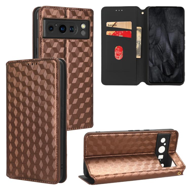 Cubic Grid Texture Flip Leather Phone Case, For Google Pixel 10a, For Google Pixel 10 Pro XL, For Google Pixel 10 / Pixel 10 Pro, For Google Pixel 9a, For Google Pixel 9 Pro XL, For Google Pixel 9 / Pixel 9 Pro, For Google Pixel 8a, For Google Pixel 8 ...
