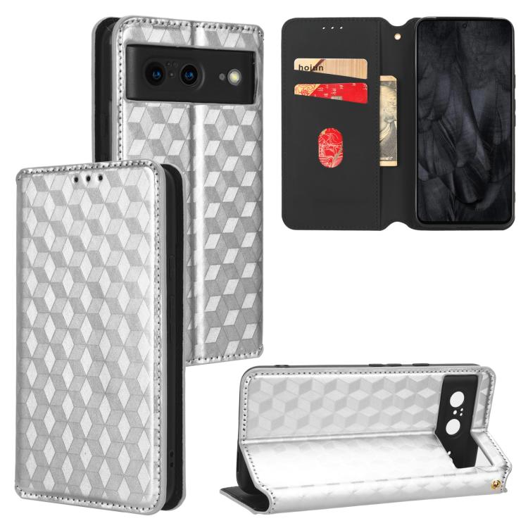Cubic Grid Texture Flip Leather Phone Case, For Google Pixel 10a, For Google Pixel 10 Pro XL, For Google Pixel 10 / Pixel 10 Pro, For Google Pixel 9a, For Google Pixel 9 Pro XL, For Google Pixel 9 / Pixel 9 Pro, For Google Pixel 8a, For Google Pixel 8 ...