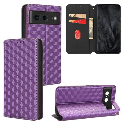 Cubic Grid Texture Flip Leather Phone Case, For Google Pixel 10a, For Google Pixel 10 Pro XL, For Google Pixel 10 / Pixel 10 Pro, For Google Pixel 9a, For Google Pixel 9 Pro XL, For Google Pixel 9 / Pixel 9 Pro, For Google Pixel 8a, For Google Pixel 8 ...