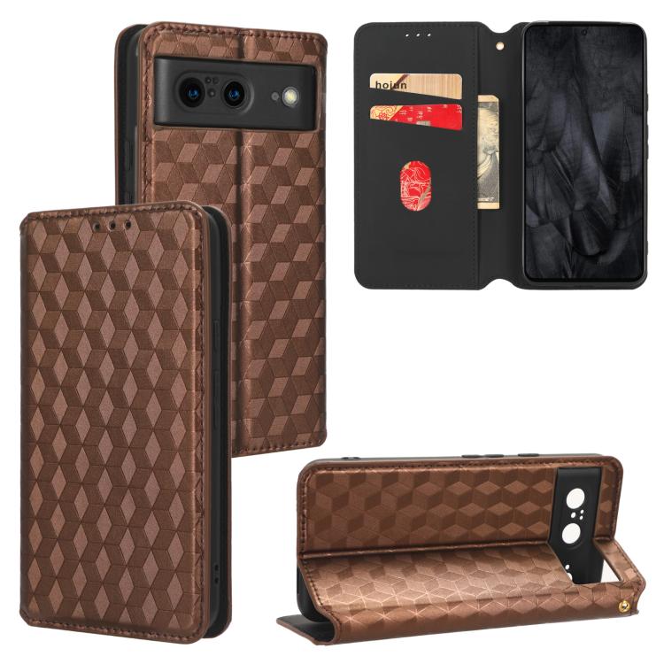 Cubic Grid Texture Flip Leather Phone Case, For Google Pixel 10a, For Google Pixel 10 Pro XL, For Google Pixel 10 / Pixel 10 Pro, For Google Pixel 9a, For Google Pixel 9 Pro XL, For Google Pixel 9 / Pixel 9 Pro, For Google Pixel 8a, For Google Pixel 8 ...