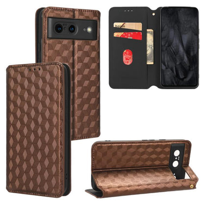 Cubic Grid Texture Flip Leather Phone Case, For Google Pixel 10a, For Google Pixel 10 Pro XL, For Google Pixel 10 / Pixel 10 Pro, For Google Pixel 9a, For Google Pixel 9 Pro XL, For Google Pixel 9 / Pixel 9 Pro, For Google Pixel 8a, For Google Pixel 8 ...