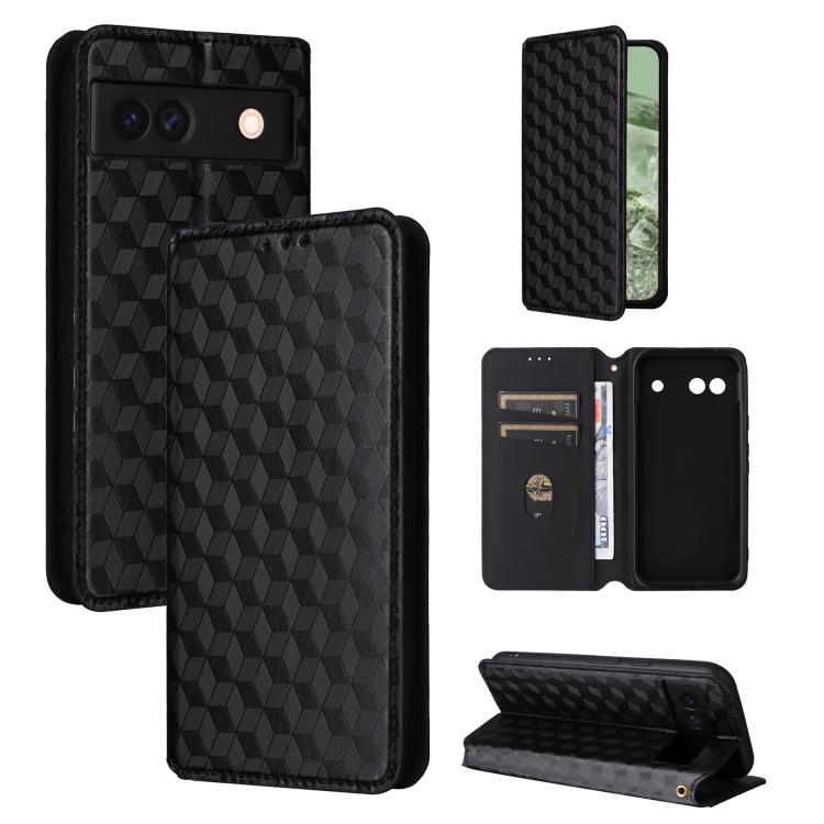 Cubic Grid Texture Flip Leather Phone Case, For Google Pixel 10a, For Google Pixel 10 Pro XL, For Google Pixel 10 / Pixel 10 Pro, For Google Pixel 9a, For Google Pixel 9 Pro XL, For Google Pixel 9 / Pixel 9 Pro, For Google Pixel 8a, For Google Pixel 8 ...