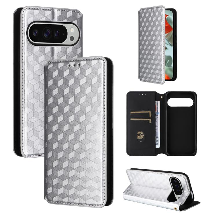 Cubic Grid Texture Flip Leather Phone Case, For Google Pixel 10a, For Google Pixel 10 Pro XL, For Google Pixel 10 / Pixel 10 Pro, For Google Pixel 9a, For Google Pixel 9 Pro XL, For Google Pixel 9 / Pixel 9 Pro, For Google Pixel 8a, For Google Pixel 8 ...