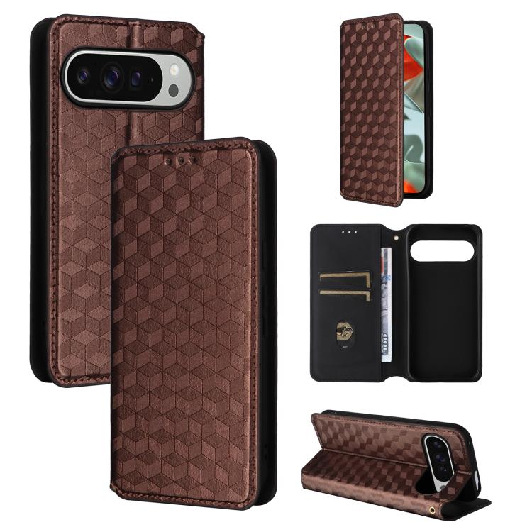 Cubic Grid Texture Flip Leather Phone Case, For Google Pixel 10a, For Google Pixel 10 Pro XL, For Google Pixel 10 / Pixel 10 Pro, For Google Pixel 9a, For Google Pixel 9 Pro XL, For Google Pixel 9 / Pixel 9 Pro, For Google Pixel 8a, For Google Pixel 8 ...