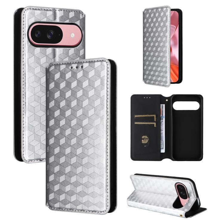 Cubic Grid Texture Flip Leather Phone Case, For Google Pixel 10a, For Google Pixel 10 Pro XL, For Google Pixel 10 / Pixel 10 Pro, For Google Pixel 9a, For Google Pixel 9 Pro XL, For Google Pixel 9 / Pixel 9 Pro, For Google Pixel 8a, For Google Pixel 8 ...