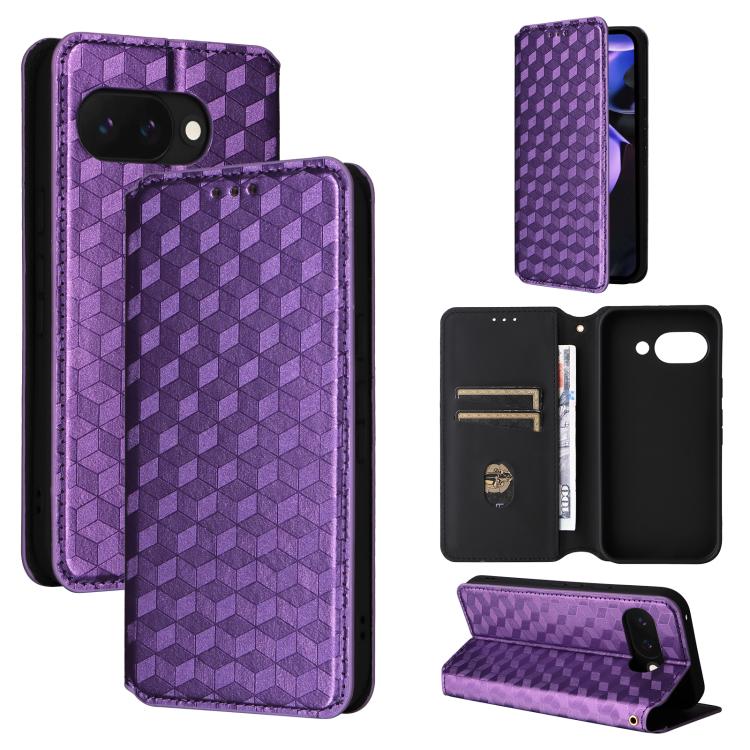 Cubic Grid Texture Flip Leather Phone Case, For Google Pixel 10a, For Google Pixel 10 Pro XL, For Google Pixel 10 / Pixel 10 Pro, For Google Pixel 9a, For Google Pixel 9 Pro XL, For Google Pixel 9 / Pixel 9 Pro, For Google Pixel 8a, For Google Pixel 8 ...