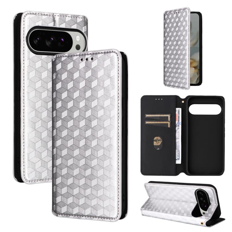 Cubic Grid Texture Flip Leather Phone Case, For Google Pixel 10a, For Google Pixel 10 Pro XL, For Google Pixel 10 / Pixel 10 Pro, For Google Pixel 9a, For Google Pixel 9 Pro XL, For Google Pixel 9 / Pixel 9 Pro, For Google Pixel 8a, For Google Pixel 8 ...