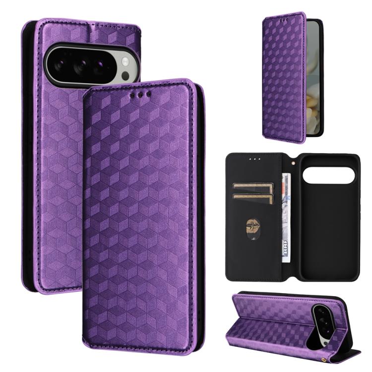Cubic Grid Texture Flip Leather Phone Case, For Google Pixel 10a, For Google Pixel 10 Pro XL, For Google Pixel 10 / Pixel 10 Pro, For Google Pixel 9a, For Google Pixel 9 Pro XL, For Google Pixel 9 / Pixel 9 Pro, For Google Pixel 8a, For Google Pixel 8 ...