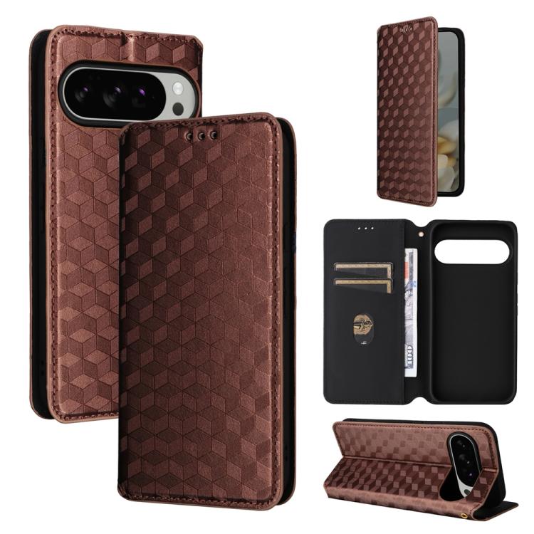 Cubic Grid Texture Flip Leather Phone Case, For Google Pixel 10a, For Google Pixel 10 Pro XL, For Google Pixel 10 / Pixel 10 Pro, For Google Pixel 9a, For Google Pixel 9 Pro XL, For Google Pixel 9 / Pixel 9 Pro, For Google Pixel 8a, For Google Pixel 8 ...