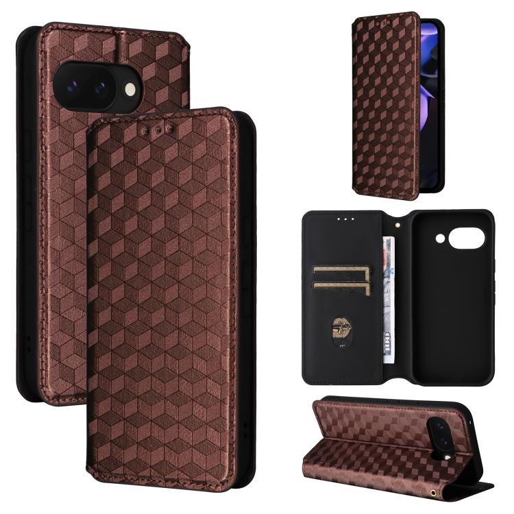 Cubic Grid Texture Flip Leather Phone Case, For Google Pixel 10a, For Google Pixel 10 Pro XL, For Google Pixel 10 / Pixel 10 Pro, For Google Pixel 9a, For Google Pixel 9 Pro XL, For Google Pixel 9 / Pixel 9 Pro, For Google Pixel 8a, For Google Pixel 8 ...