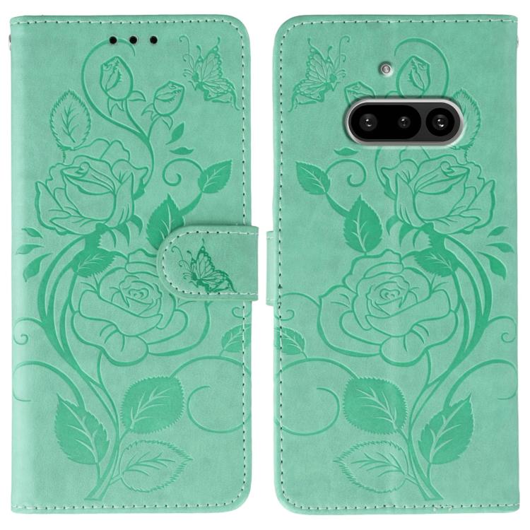 Rose Butterfly Embossed Leather Phone Case, For Nothing CMF Phone 2 Pro, For Nothing Phone 3a, For Nothing Phone 3a Pro, For Nothing CMF Phone 1