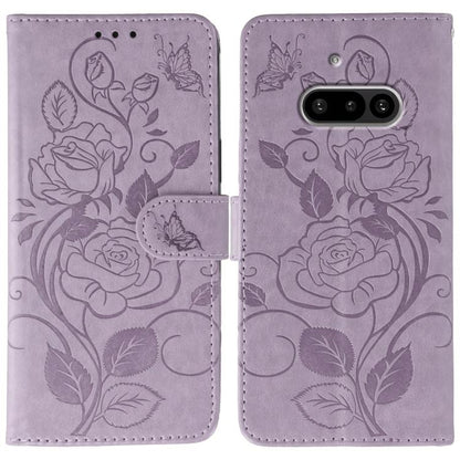 Rose Butterfly Embossed Leather Phone Case, For Nothing CMF Phone 2 Pro, For Nothing Phone 3a, For Nothing Phone 3a Pro, For Nothing CMF Phone 1