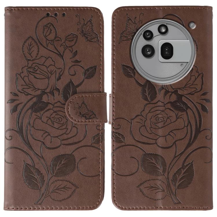 Rose Butterfly Embossed Leather Phone Case, For Nothing CMF Phone 2 Pro, For Nothing Phone 3a, For Nothing Phone 3a Pro, For Nothing CMF Phone 1