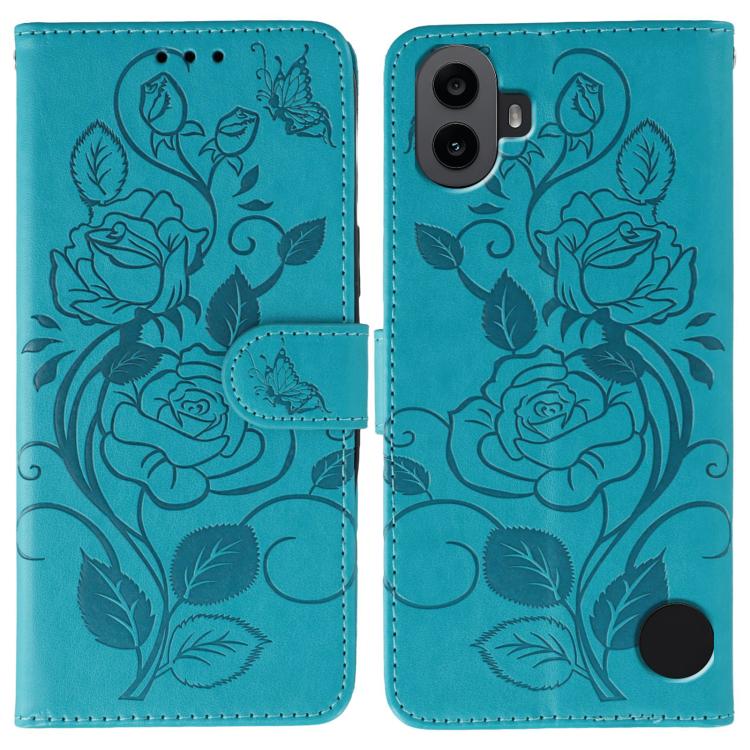 Rose Butterfly Embossed Leather Phone Case, For Nothing CMF Phone 2 Pro, For Nothing Phone 3a, For Nothing Phone 3a Pro, For Nothing CMF Phone 1