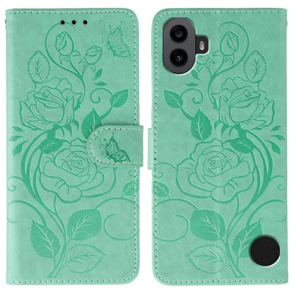 Rose Butterfly Embossed Leather Phone Case, For Nothing CMF Phone 2 Pro, For Nothing Phone 3a, For Nothing Phone 3a Pro, For Nothing CMF Phone 1