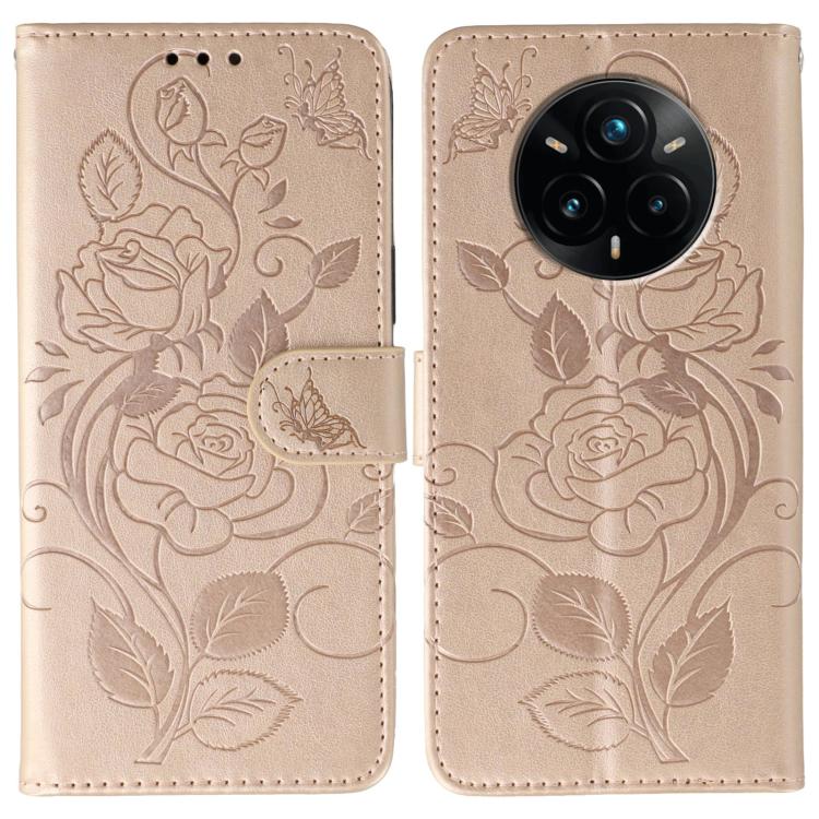 Rose Butterfly Embossed Leather Phone Case, For Realme 14 Pro+, For Realme 14 Pro, For Realme 14x, For Realme GT 7 Pro