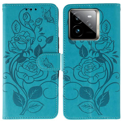 Rose Butterfly Embossed Leather Phone Case, For Realme 14 Pro+, For Realme 14 Pro, For Realme 14x, For Realme GT 7 Pro