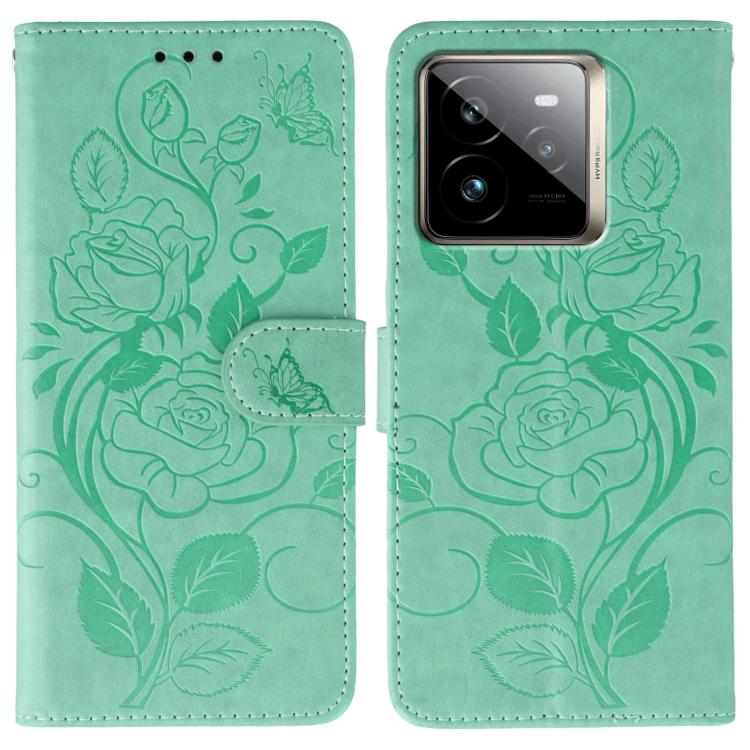 Rose Butterfly Embossed Leather Phone Case, For Realme 14 Pro+, For Realme 14 Pro, For Realme 14x, For Realme GT 7 Pro