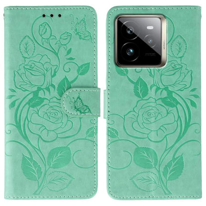 Rose Butterfly Embossed Leather Phone Case, For Realme 14 Pro+, For Realme 14 Pro, For Realme 14x, For Realme GT 7 Pro