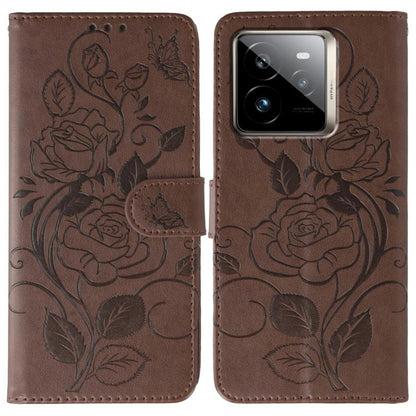 Rose Butterfly Embossed Leather Phone Case, For Realme 14 Pro+, For Realme 14 Pro, For Realme 14x, For Realme GT 7 Pro