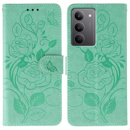 Rose Butterfly Embossed Leather Phone Case, For Realme 14 Pro+, For Realme 14 Pro, For Realme 14x, For Realme GT 7 Pro