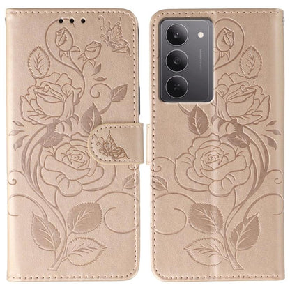 Rose Butterfly Embossed Leather Phone Case, For Realme 14 Pro+, For Realme 14 Pro, For Realme 14x, For Realme GT 7 Pro