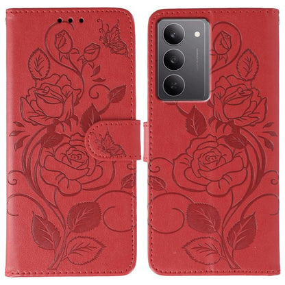 Rose Butterfly Embossed Leather Phone Case, For Realme 14 Pro+, For Realme 14 Pro, For Realme 14x, For Realme GT 7 Pro